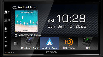Kenwood eXcelon DMX809S 6.75″ Digital Multimedia Receiver with Wireless CarPlay, Android Auto, HD Radio + CMOS-230LP Low-Profile Backup Camera