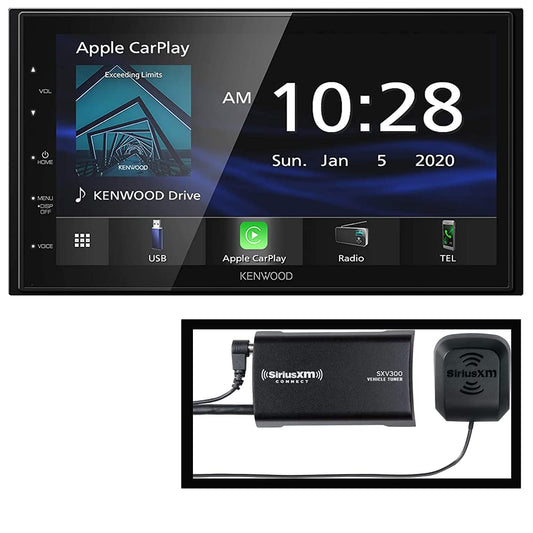 Kenwood DMX47S Mechless 6.8" Car Stereo- Apple CarPlay, Android Auto + SXV300V1 SiriusXM Satellite Tuner