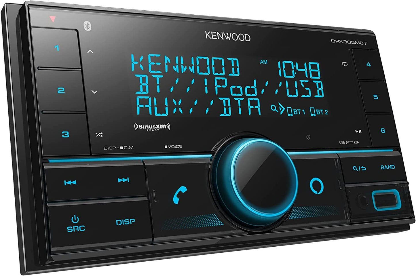 Kenwood DPX305MBT AM FM USB Digital Bluetooth Car Stereo + SXV300V1 SiriusXM Satellite Tuner