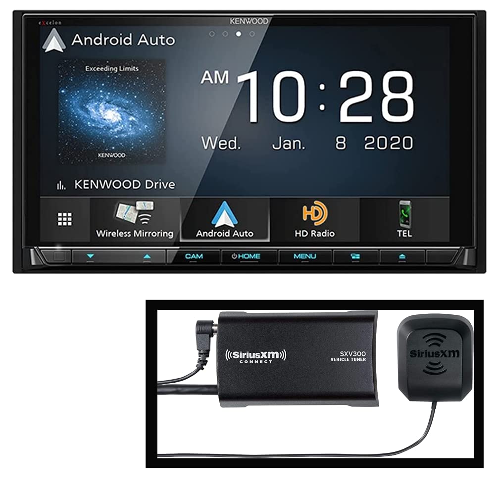 Kenwood DDX9707S 6.95" AM FM DVD Car Stereo + SiriusXM SXV300V1 Satellite Tuner
