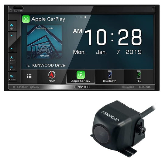 Kenwood DNR476S AM FM GPS Apple CarPlay Android Auto Car Stereo + CMOS-230 Backup Camera