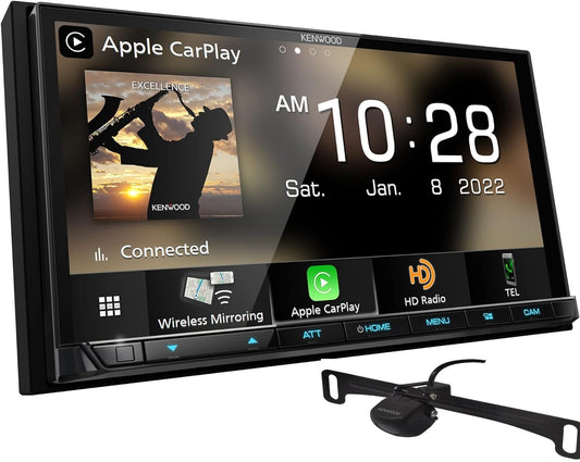 Kenwood DMX908S 6.95" Car Stereo- Wireless Apple CarPlay, Android Auto + CMOS-230LP Backup Camera