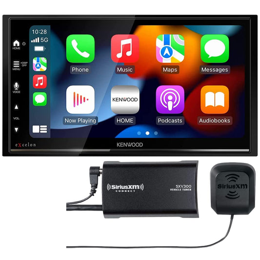 Kenwood DMX709S 6.95" Touchscreen Car Stereo- Apple CarPlay, Android Auto + SXV300V1 SiriusXM Satellite Tuner