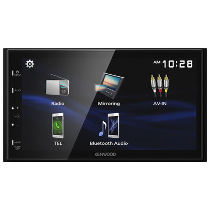 Kenwood DMX129BT 6.8" Touchscreen Mechless Car Stereo – Double-DIN, AM/FM, Bluetooth, Android USB Mirroring