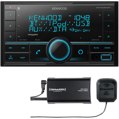 Kenwood DPX305MBT AM FM USB Digital Bluetooth Car Stereo + SXV300V1 SiriusXM Satellite Tuner