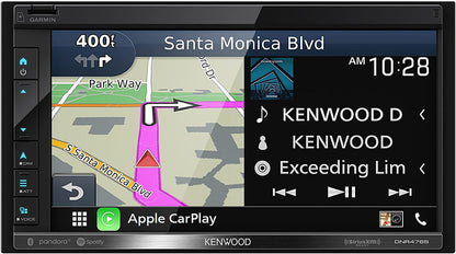 Kenwood DNR476S AM FM GPS Apple CarPlay Android Auto Car Stereo + CMOS-230 Backup Camera