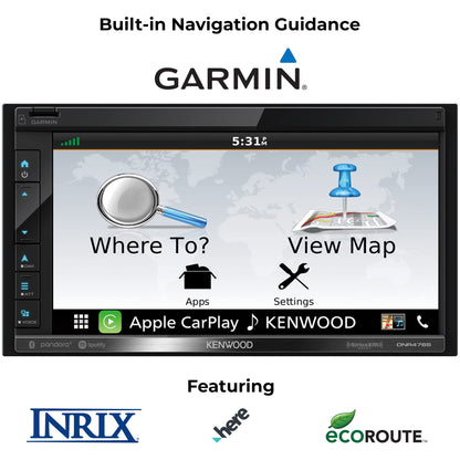 Kenwood DNR476S AM FM Bluetooth GPS Garmin Navigation Apple CarPlay Android Auto Car Stereo