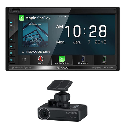 Kenwood DNR476S AM FM GPS Apple CarPlay Android Auto Car Stereo + DRV-N520 Dash Camera