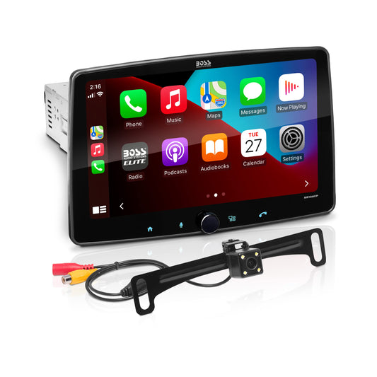 BOSS Audio BE10ACP-C 10.1" AM FM BT Car Stereo Apple CarPlay Android Auto +Backup Camera