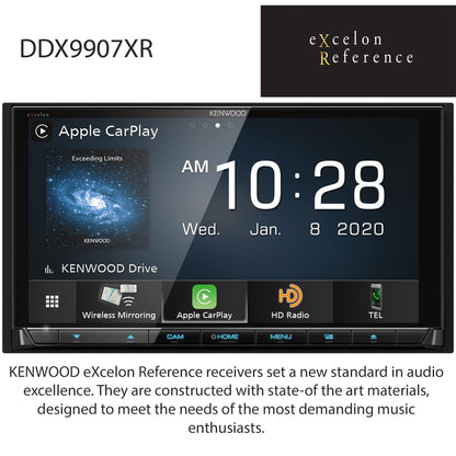 Kenwood eXcelon DDX9907XR 6.8" HD AM FM CD DVD WiFi Car Stereo- Wireless Apple CarPlay, Android Auto