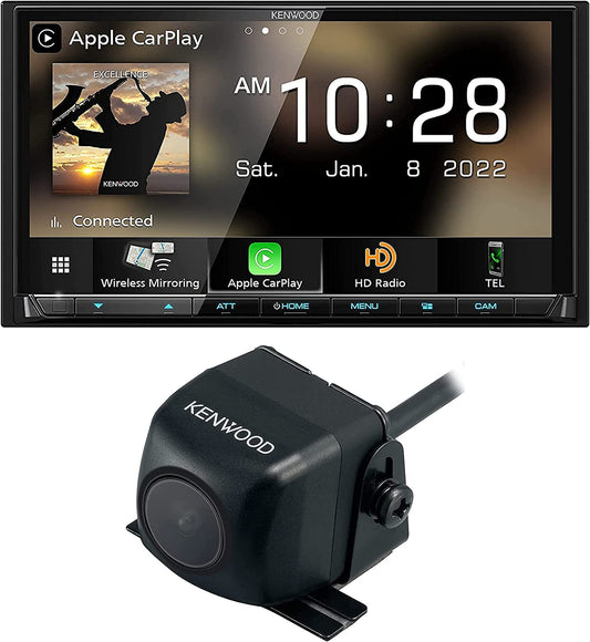 Kenwood DMX9708S 6.95" AM FM HD Bluetooth Car Stereo Wireless CarPlay Android Auto + CMOS-230 Camera