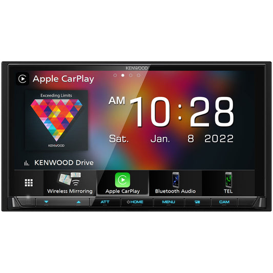 Kenwood DMX9708S 6.95" AM FM HD Bluetooth Car Stereo Wireless CarPlay Android Auto, Maestro Compatible