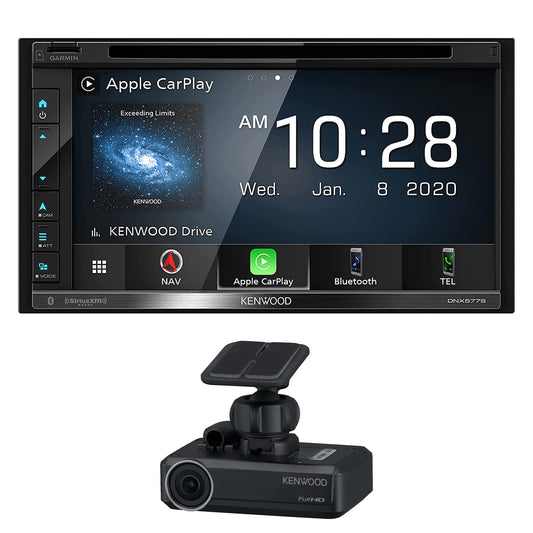 Kenwood DNX577S 6.8" Apple CarPlay Android Auto GPS Car Stereo + DRV-N520 Dash Camera