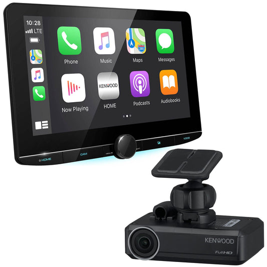 Kenwood DMX1057XR 10.1" Wireless Apple CarPlay, Android Auto Car Stereo + DRV-N520 Dash Cam