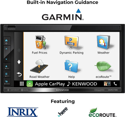 Kenwood DNR476S AM FM GPS Apple CarPlay Android Auto Car Stereo + CMOS-230 Backup Camera
