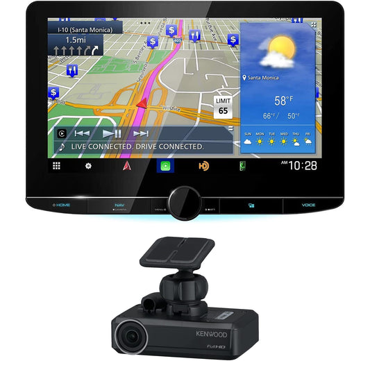 Kenwood DNR1007XR 10.1" Wireless Apple CarPlay Android Auto Car Stereo + DRV-N520 Dash Camera