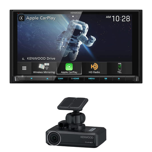 Kenwood DDX9907XR 6.8" DVD Car Stereo- Wireless Apple CarPlay, Android Auto + DRVN520 Dash Cam