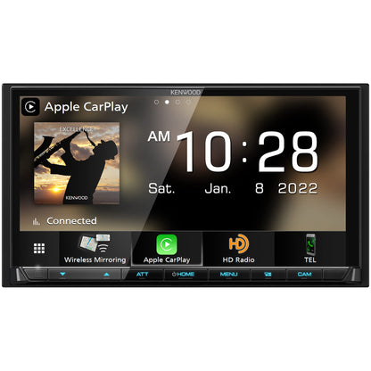 Kenwood eXcelon DMX908S 6.75″ Digital Multimedia Receiver with Wireless Apple CarPlay, Android Auto, HD Radio & 5V Preouts