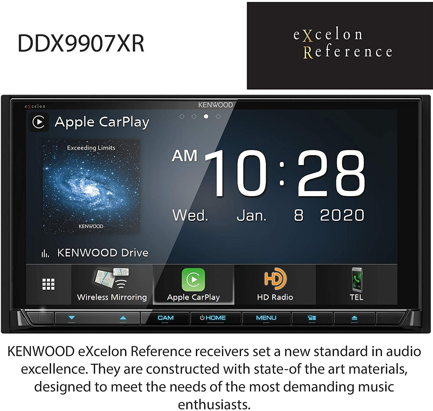 Kenwood DDX9907XR 6.8" AM FM BT DVD Car Stereo with CMOS-230 Backup Camera