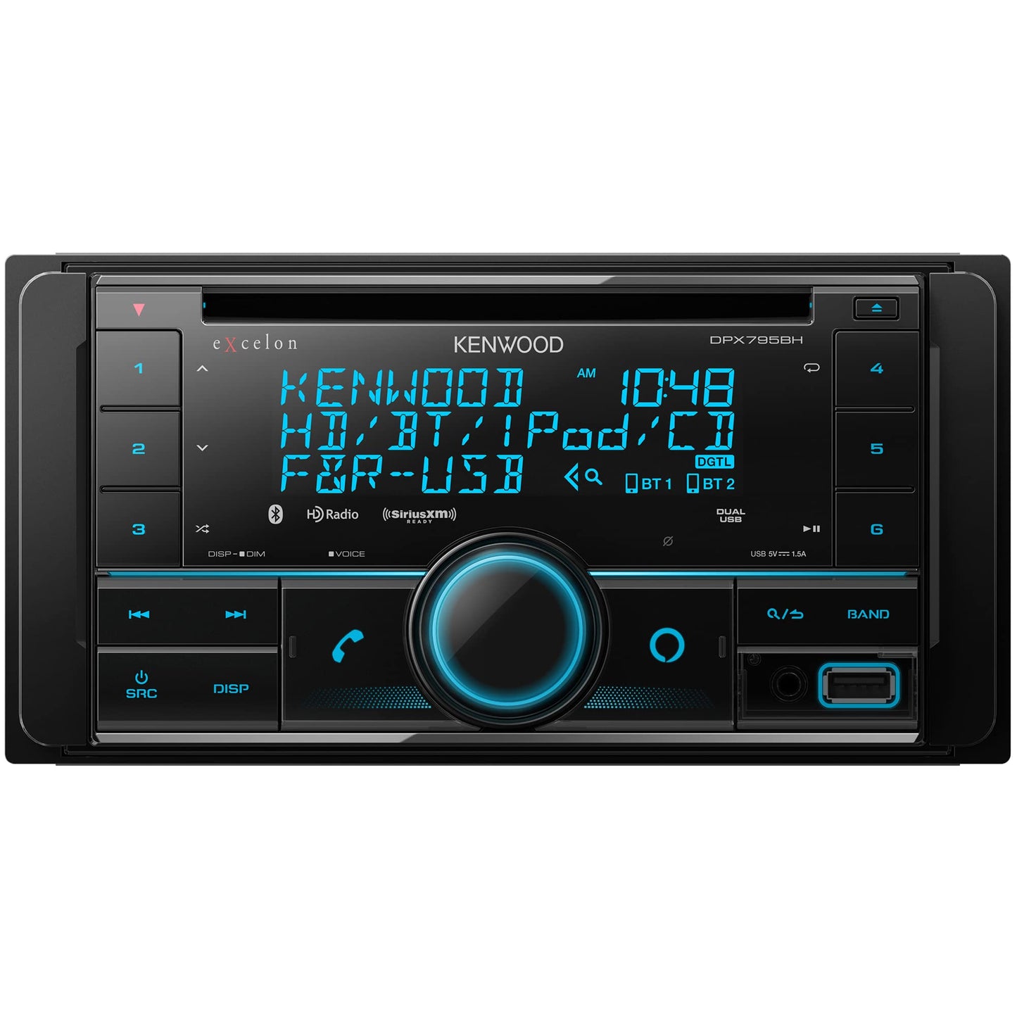 Kenwood DPX795BH AM FM HD CD Dual USB AUX Bluetooth Car Stereo + Alexa Built-In