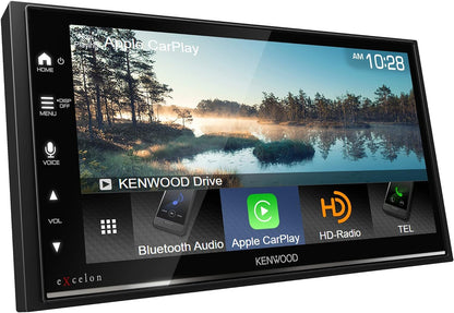 Kenwood eXcelon DMX809S 6.75″ Digital Multimedia Receiver with Wireless CarPlay, Android Auto, HD Radio + CMOS-230LP Low-Profile Backup Camera
