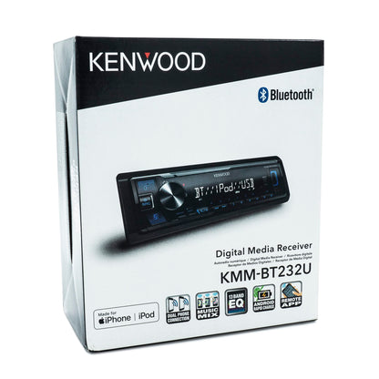Kenwood KMM-BT232U Single-DIN Bluetooth USB AUX AM/FM Digital Media Receiver