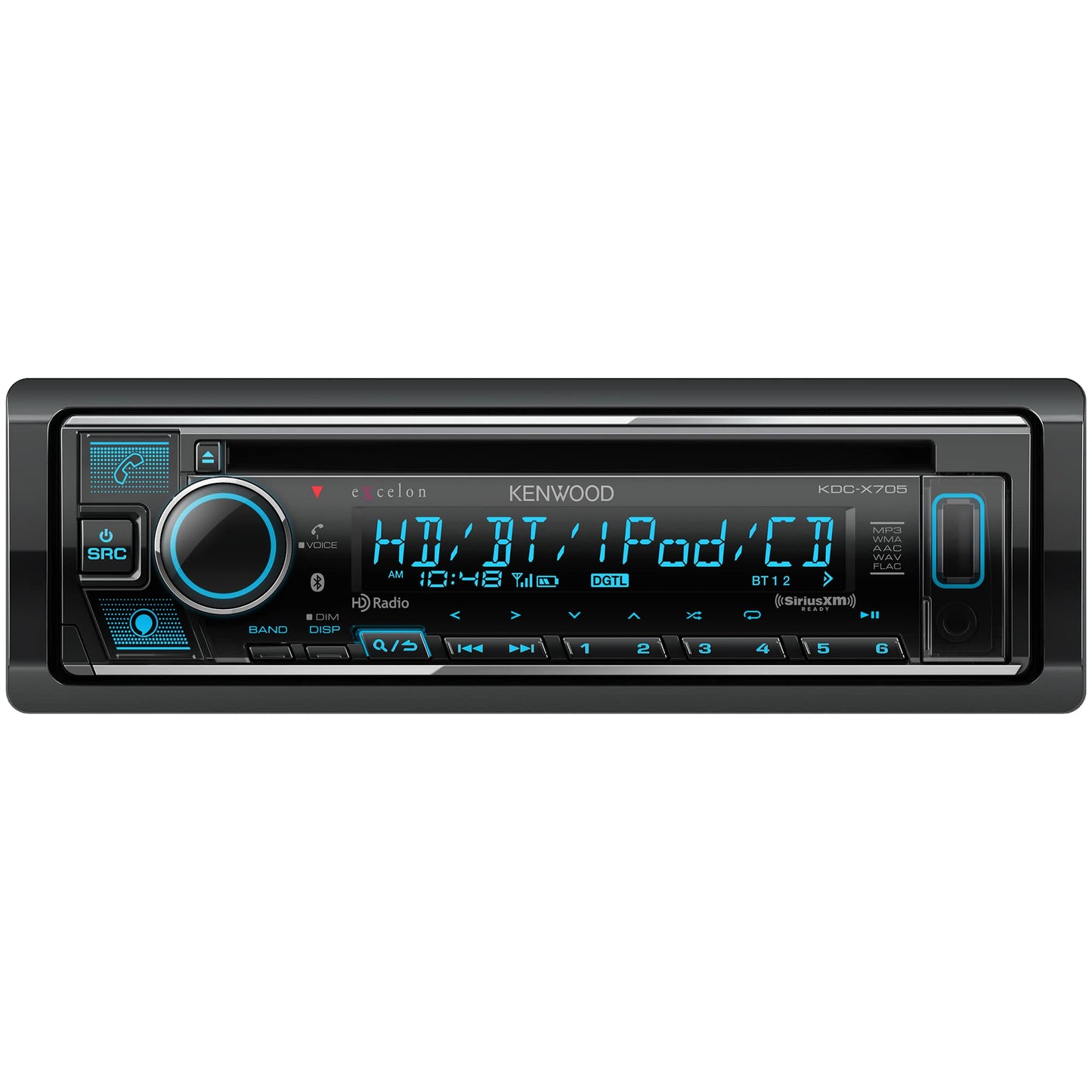 Kenwood KDC-X705 AM FM HD CD Bluetooth Car Stereo + Alexa Built-In