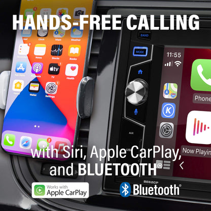 BOSS Audio BE62CP 6.2" AM FM USB Bluetooth Apple CarPlay Car Stereo Made for iPhone