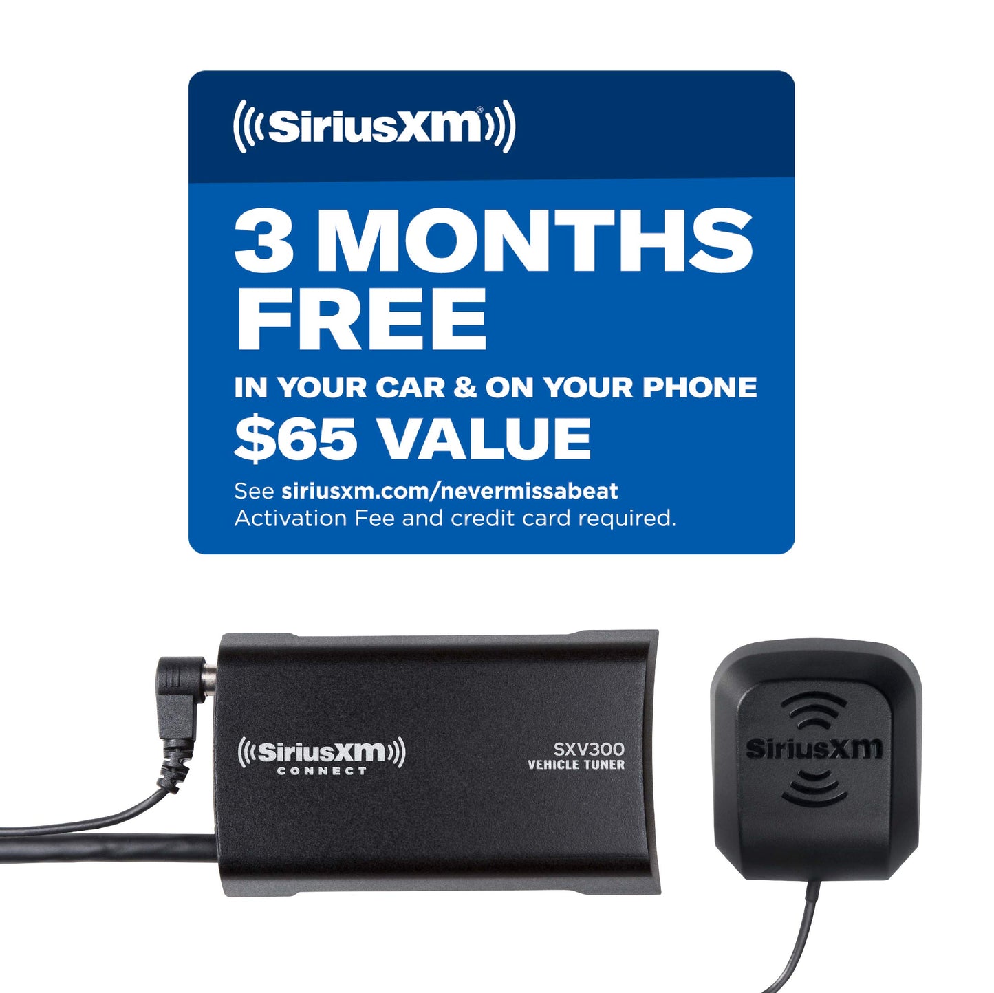 SiriusXM SXV300V1 Satellite Radio Vehicle Tuner, 1st 3 Months Free Subscription