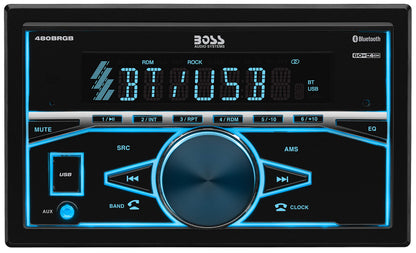 BOSS Audio 480BRGB Single-DIN Digital Media Receiver with Bluetooth & RGB Illumination