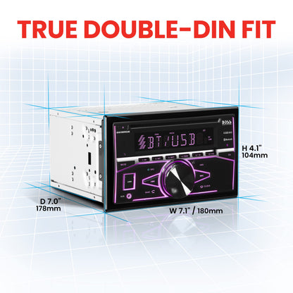 BOSS Audio 660BRGB Single-DIN Digital Media Receiver with Bluetooth & RGB Illumination