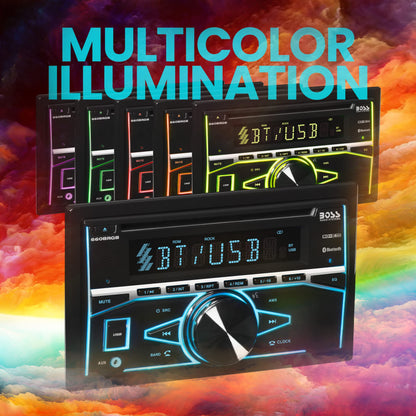 BOSS Audio 660BRGB Single-DIN Digital Media Receiver with Bluetooth & RGB Illumination